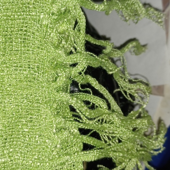 Long Beautiful Lime Green Scarf/Wrap - Picture 4 of 5